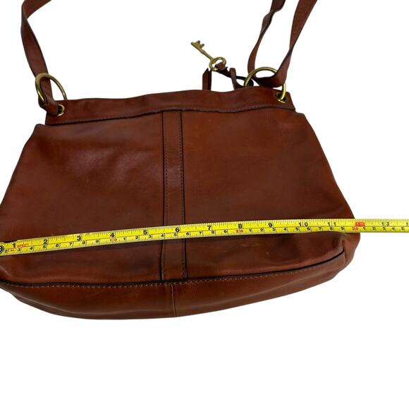 Fossil Crossbody Caitlyn Brown Leather Shoulder Handbag Tote - Picture 6 of 14